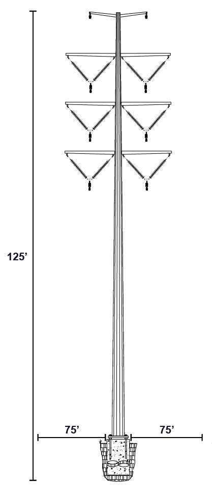 Double Circuit 345 kV Tangent Steel Monopole